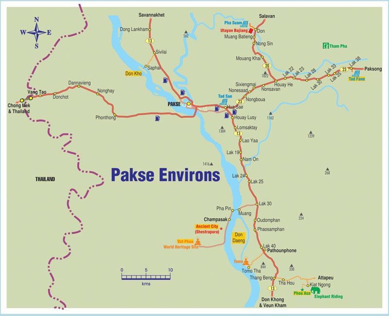 মানচিত্র pakse, লাত্তস