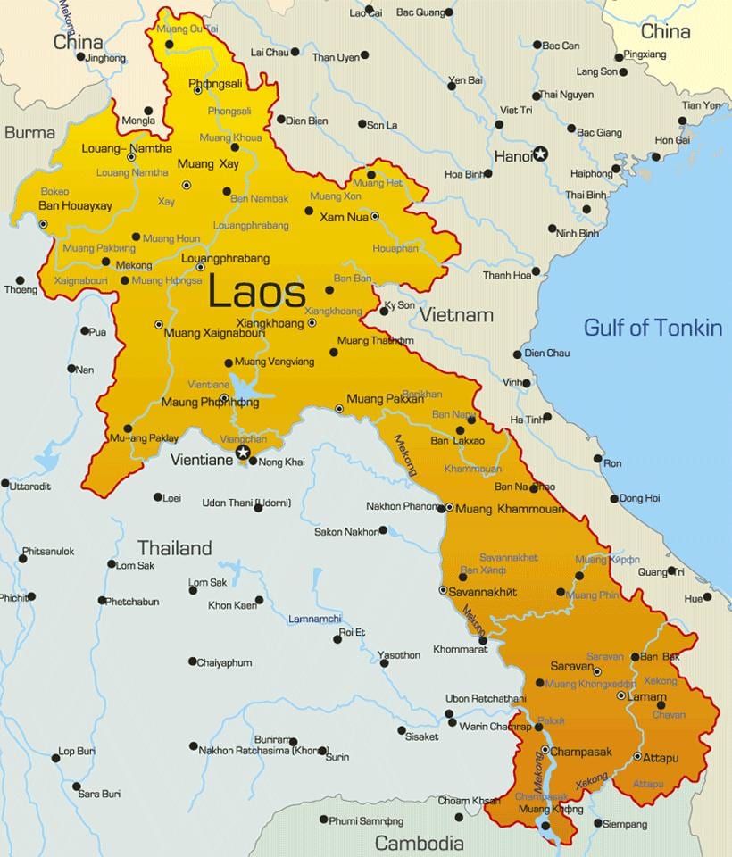 মানচিত্র sepon দ্বারা লাওস
