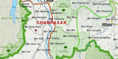 মানচিত্র এর champasak লাওস